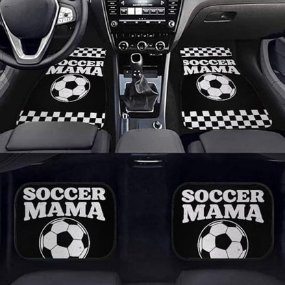 4pcs Auto Floor Mat Car Front & Back Soccer Floor Carpet Non Slip Anti Dirty Foot Pad Rug Automotive Accessories - color: Soccer