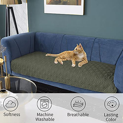 Ameritex Waterproof Dog Bed Cover Pet Blanket for Furniture Bed Couch Sofa Reversible - color: Green+navy Blue, size: 30x53 Inch (Pack of 1)