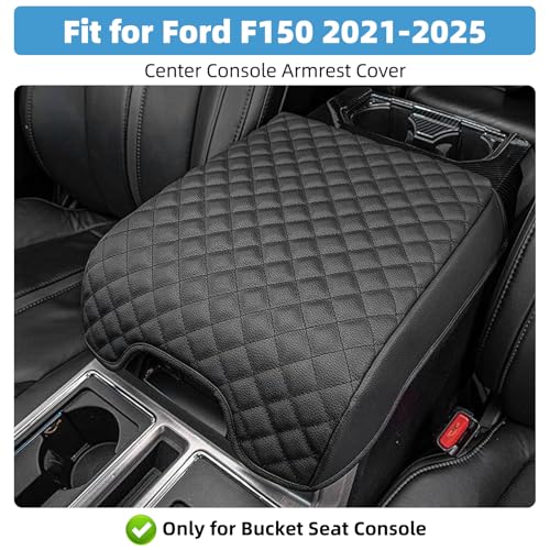 Center Console Armrest Cover for Ford F150 2021 2022 2023 2024 2025 Fully Covered Anti-Scratch Protector Interior Accessories(Only for Bucket Seat Console) - size: Compatible with F150 2021-2025