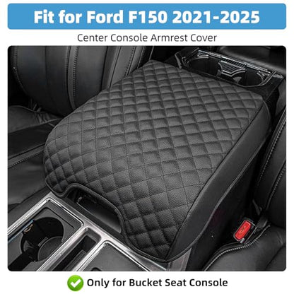 Center Console Armrest Cover for Ford F150 2021 2022 2023 2024 2025 Fully Covered Anti-Scratch Protector Interior Accessories(Only for Bucket Seat Console) - size: Compatible with F150 2021-2025