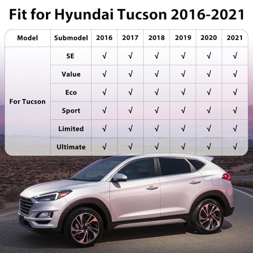Floor Mats & Cargo Liner for 2016-2021 Hyundai Tucson Custom Fit All Weather Protection TPE Car Mats Waterproof Anti-Slip Automotive Full Coverage Set Accessories 1st & 2nd Row & Trunk Mat - style: 5) For Hyundai Tucson | 2016-2021 | Combo Set