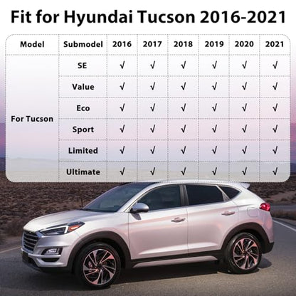 Floor Mats & Cargo Liner for 2016-2021 Hyundai Tucson Custom Fit All Weather Protection TPE Car Mats Waterproof Anti-Slip Automotive Full Coverage Set Accessories 1st & 2nd Row & Trunk Mat - style: 5) For Hyundai Tucson | 2016-2021 | Combo Set