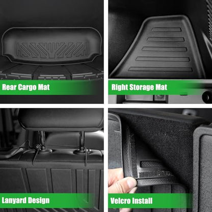 Floor Mats for 2026 2025 2024 Chevy Equinox EV (Non Fuel) Trunk Mat with Backrest Mat and Storage Mats, Door Sill Protectors, All Weather Cargo Liner Back Seat Cover for Equinox EV Accessories