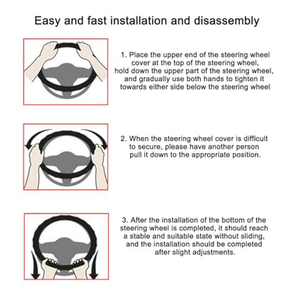 BESULEN Bling Leather Car Steering Wheel Cover, Diamond Crystal Rhinestone Vehicle Steer Wheel Protector, Sparkling Auto Interior Accessories, Universal 14.5-15Inch for SUV, Truck, RV