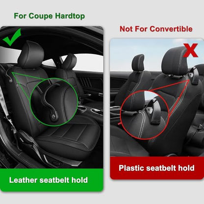 TTX LIGHTING Car Seat Covers for Ford Mustang 2015-2025 Seat Covers Waterproof Full Seat Covers Breathable Faux Leather Custom Fit Car Protector Cushion Ford Mustang Accessories - size: 18.Mustang 2015-2025 Only 2PCS Front