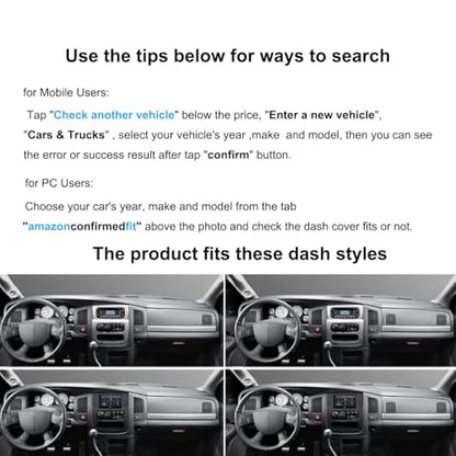 Yiz Dashboard Cover Dash Cover Mat Custom Fit for Dodge Ram 1500 2002-2005,2500/3500 2003-2005 (02-05Black) Y22 - color: 02-05Black