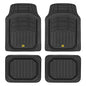 Cat® CAMT-9014 (4-Piece) Heavy Duty Deep Dish Rubber Floor Mats, Trim to Fit for Car Truck SUV & Van, All Weather Total Protection Durable Liners - color: Black, style: CAMT-9014