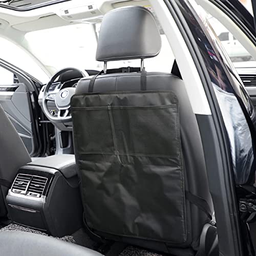 XINLIYA Heavy Duty Kick Mat, 2 Pack Car Seat Back Protectors, Upgraded Waterproof Fabric, Car Back Seat Cover for Kids, Pets with 3 Reinforced Mesh Storage Pockets