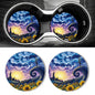 Car Coasters for Cup Holders - 2 Pack 2.75" Universal Rubber Car Cup Coaster, Non-Slip Waterproof Car Interior Accessories, Cute Car Decor Gifts for Women and Men (Sunflower Starry Sky)