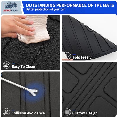 Rongtaod Kick Mats Compatible with 2026 Hyundai Palisade 7 Seater Cargo Mat Trunk Mat Back Seat Cover Protector 2nd Row Captain Chairs TPE All Weather Palisade Accessories (2nd Row Backrest Mats) - color: 26,7-Seat 2nd Row Kick Mats