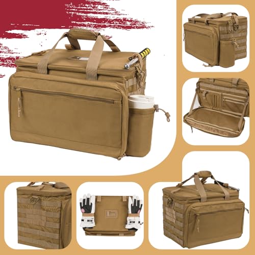 SCAVATA Patrol Bag Law Enforcement, Police Gear Car Front Seat Vehicle Organizer Bags with MOLLE System (Khaki) - color: Khaki