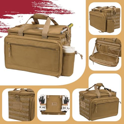 SCAVATA Patrol Bag Law Enforcement, Police Gear Car Front Seat Vehicle Organizer Bags with MOLLE System (Khaki) - color: Khaki