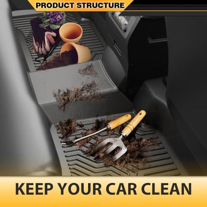 G-PLUS Cargo Liners, Compatible with Chevy Silverado/GMC Sierra 1500 Crew Cab 1999-2006 Floor Liners, 1st & 2nd Row Black, 3PCS Interior Accessories - size: Fit Silverado/Sierra 1999-2006 | Crew Cab | 3PCS