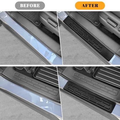 4PCS Car Door Edge Guards Door Sill Protector for Honda Ridgeline 2017-2025 2026 Accessories ABS Plastic Material Matte Black Car Door Threshold Protection