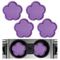 4 PCS Car Cup Coasters, Cute Flower Shaped Car Cup Holder Mat, PVC Waterproof Anti Slip Vehicle Cup Holder Insert Coaster, Universal Car Interior Decor Accessories (Purple)