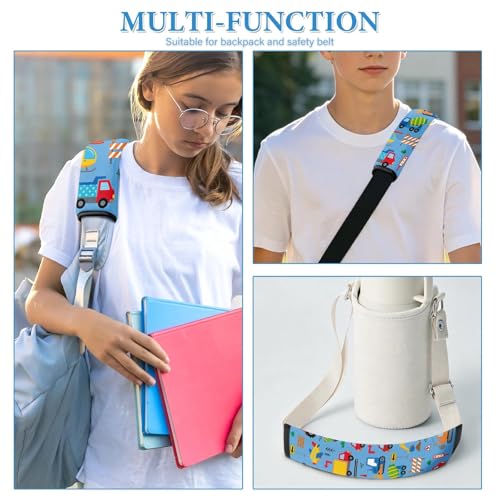 2 Pcs Seat Belt Cover for Kids, Soft Car Seat Strap Pads for Children, Trucks and Vehicles Cars Seat Belt Cushion Pads for Boys and Girls Babies Adults - color: Vehicle
