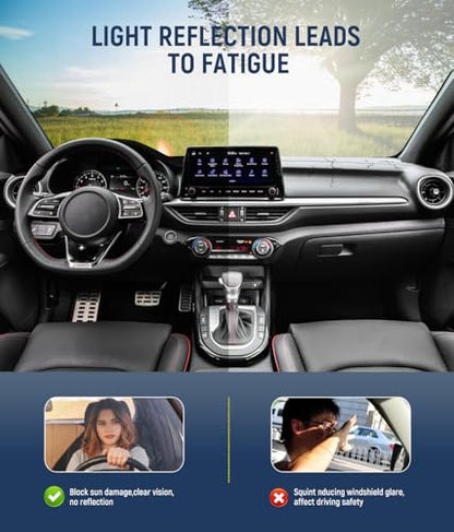 BIBLOZ Dash Cover for Kia Forte 2019-2024, FE, LX, LXS, EX, GT, GT-Line Accessories Black Flannel Dashboard Cover Mat Car Dashboard UV Sun - size: 2019-2024 Forte