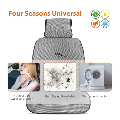 IsoTowel Car Seat Cover for Front Seat,Breathable Fabric with Non-Slip Bottom,Comfort Car Seat Protector for Cold Weather (Black & White)