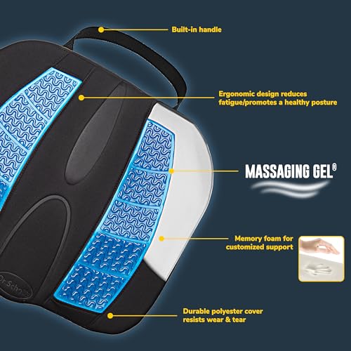 Dr. Scholl's Massaging Gel Posterior Seat Cushion for Car, Office, Home — Black - size: Posterior, style: Massaging Gel-Infused