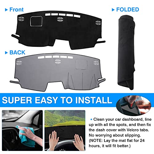 Autorder Dashboard Cover Mat for Toyota Sienna 2021-2024 2025 2026 Accessories Dash Cover Flannel Dash Mat Sunshade Glare UV Rays Protector