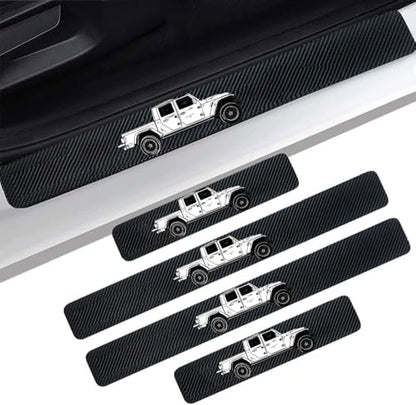 4 Pieces Car Door Sill Protector,Carbon Fiber Threshold Anti-Scratch Sticker Door Edge/Rear Guard Protection White - color: 4pcs-t-j-G-WHITE