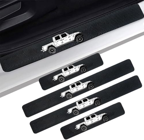 4 Pieces Car Door Sill Protector,Carbon Fiber Threshold Anti-Scratch Sticker Door Edge/Rear Guard Protection White - color: 4pcs-t-j-G-WHITE