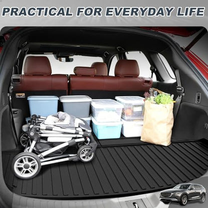 for 2016-2023 CX-9 Cargo Liner | Aomsazto Custom Fit Cargo Liner for Mazda CX9 2016-2020 2021 2022 2023 Trunk Liner Trunk Cargo Mat CX9 Accessories - style: 16) for Mazda CX-9 2016-2023 Cargo Liner & Seat Back Mat