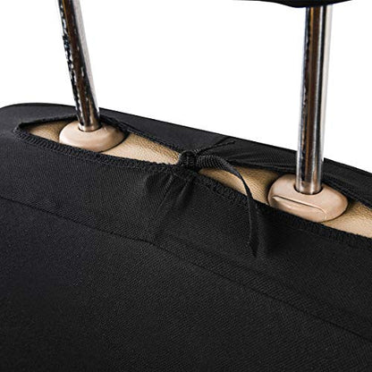 CAR-GRAND Universal Fit Sporty Cloth Full Set Car Seat Covers, Fit for Car, Truck, Sedan, Vans, SUV, Breathable, Washable, Airbag Compatible, Zipper Design - color: Dark Gray