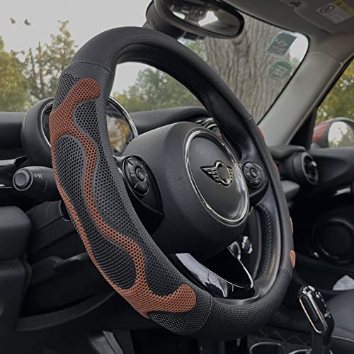 PINCTROT Comfy Grip Steering Wheel Cover, Anti-Slip Design, Universal 14.5-15 Inch(Silicone Brown) - color: 8.Brown, size: Medium(Standard) Size[14 1/2''-15'']