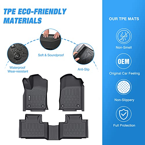 Nilight TPE Floor Mats for 2016 2017 2018 2019 2020 2021 2022 2023 Dodge Durango Jeep Grand Cherokee,All Weather Custom Fit Heavy Duty Floor Liners - color: 2016-2023 Dodge Durango|Jeep Grand Cherokee