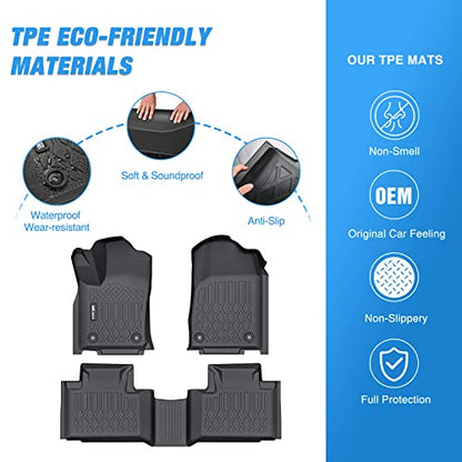 Nilight TPE Floor Mats for 2016 2017 2018 2019 2020 2021 2022 2023 Dodge Durango Jeep Grand Cherokee,All Weather Custom Fit Heavy Duty Floor Liners - color: 2016-2023 Dodge Durango|Jeep Grand Cherokee