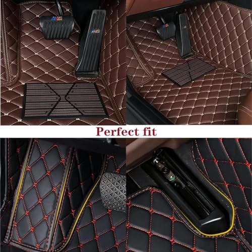 Custom Floor Mats for Audi A1, A3, A4, A5, A6, A7, A8,TT, TTS, Q2, Q3, Q5, Q7, Q8,RS3 RSQ8 S3 S4 S5 S6 S7 S8 e-tron, Q4 e-tron,All Weather Waterproof Luxury Leather (Light Brown) - color: Light Brown