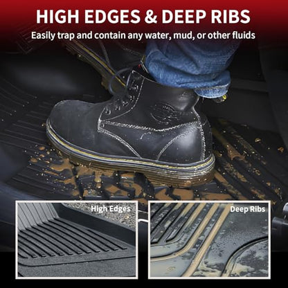 LASFIT 6PCS Floor Mats for Tesla Model Y 2025 2024 2023-2020 5 Seater (Not Fit 7 Seater, Not Fit Juniper), All Weather TPE Custom Fit Floor Liners with Full Set Car Mats & Trunk Mats Accessories