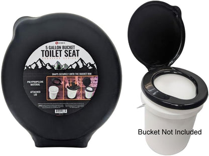 SE Portable Black Plastic Toilet Seat Lids, Fits a 5 Gallon Bucket, Great for Camping, Outdoor Activities, or for Emergencies