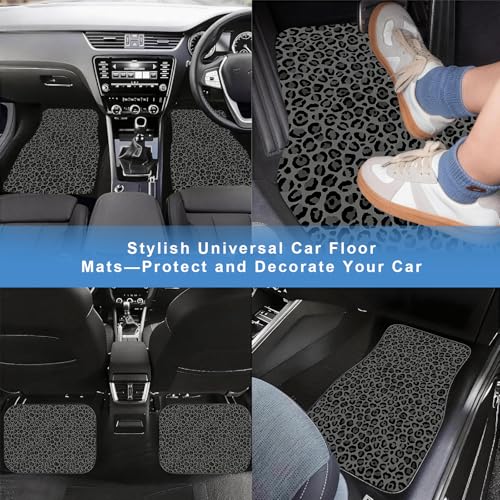 Automotive Floor Mats 5 Pcs, Universal Car Floor Mats, Leopard Print Cargo Liner, Car Accessory for SUVs/Sedan/Wagons, Durable Protective Mat, Trunk Liner for Families/Travel Enthusiasts - style: Bundle 9
