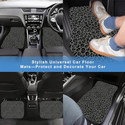 Automotive Floor Mats 5 Pcs, Universal Car Floor Mats, Leopard Print Cargo Liner, Car Accessory for SUVs/Sedan/Wagons, Durable Protective Mat, Trunk Liner for Families/Travel Enthusiasts - style: Bundle 9