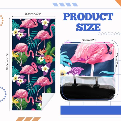 Hahafelt 2 Pack Car Seat Towel Covers with Storage Bag, 63 x 32 Inch Universal Non Slip Waterproof Sweat Protector for Car Truck, Gym Swimming Running, Machine Washable (Flamingos) - style: Flamingos