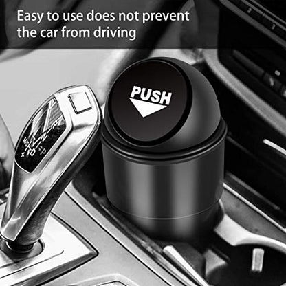 Cup Holder Trash Can, Leakproof Car Trash Can with Lid, Trash Bin for Car Accessories, Mini Garbage Bin Organizer for Automotive Office Home Kitchen, Applicable to Women and Men
