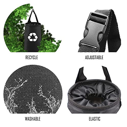 2 Pack Car Trash Bags Car Trash Can Washable Eco-Friendly Seat Back Hanging Car Trash Bag Car Garbage Bag for Car,Travelling,Outdoor