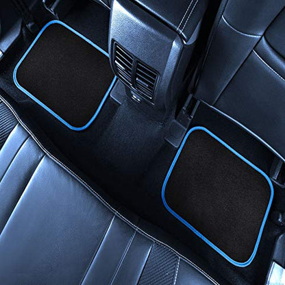 FH Group Color-Trimmed Non-Slip Carpet Car Floor Mats with Rubber Heel Pad – Universal Fit for Sedan, SUV & Truck – Full Set Blue/Black - color: BLUE