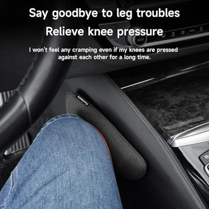 Alcantane Elbow Rest: Memory Foam Support for Car Legs and Knee, Anti-Fatigue - color: black left hand pad