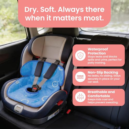 Piddle Pad 2-Pack, Potty Training Car Seat Protector, Toddler Car Seat Cover & Stroller Protector, Machine Washable Waterproof Car Seat, Anti-Slip, Universal Fit (Blue) - color: Blue