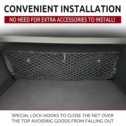 Envelope Style Automotive Elastic Trunk Mesh Cargo Net for Hyundai Kona Hybrid 2018-2026 - Premium Trunk Organizers and Storage - Luggage Net for Crossover - Best Car Organizer for Hyundai Kona EV