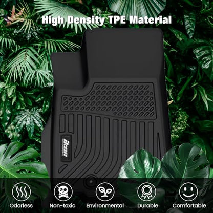 FREEMOTOR802 Compatible with 2021-2025 Jeep Grand Cherokee L 7 Seats Floor Mats, Black Car Auto TPE 3D Molded Carpets Liner Front Rear Row All Weather 4PC Set Protector - size: For Jeep Grand Cherokee L 7 Seats 2021-2025