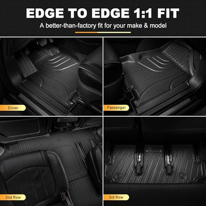 AOMSAZTO Floor Mats Fit for 2008-2017 Buick Enclave (Only for 2nd Row Bucket Seats Models) Custom Fit All Weather TPE Floor Liners Accessories for Buick Enclave, Black - style: (2) 2008-2017 Enclave | Floor Mats