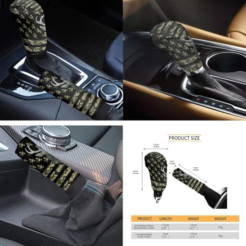 Horeset Camouflage Car Seat Cover Full Set of 11pcs with Headrest Protector Lanyards Key Chain Cup Pad Gear Shift Knob & Handbrake Sleeve Automotive Seat Cover American Flag Deer - color: Camouflage American Flag Deer