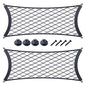 JINGKE 2 Pcs Small Cargo Net Pocket Elastic Mesh Netting Car Mesh Pouch with Screws and Hooks for Trunk RV Boats Home Cargo Storage (21.7'' x 9.8'') - size: 21.7'' x 9.8''
