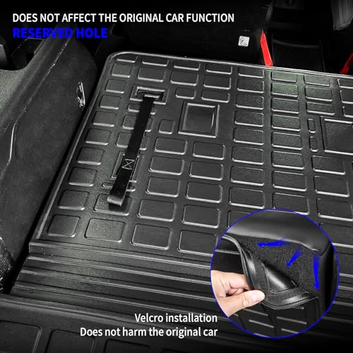Cargo Mat Compatible with 2020-2025 Kia Telluride (Not for 2027) Cargo Liner Trunk Mat TPE All Weather Back Seat Cover Protector 2024 Telluride Accessories (Trunk Mat with Backrest Mat) - color: Trunk Mat with Backrest Mat