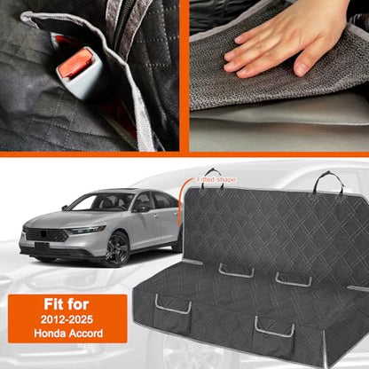 Dog Car Seat Cover Compatible with Honda Accord 2012-2025, Waterproof Pet Bench Seat Cover for Back Seat, 600D Heavy Duty Scratch Proof Nonslip Truck Seat Covers for Dogs - size: 2012-2025 Accord