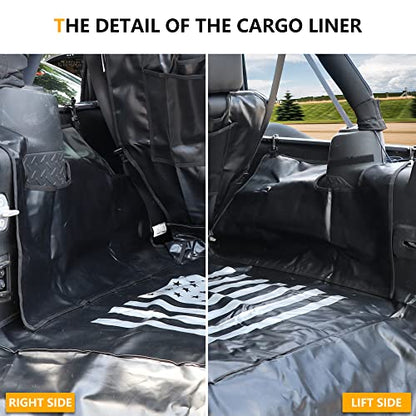 Pet Dog Cargo Liner Trunk Mat for 2007-2025 Jeep Wrangler JK JL 4 Door Unlimited Sahara Rubicon Rear Trunk Floor Mat Cargo Liner Dogs Seat Cover, All Weather Waterproof, America Flag - color: US Flag